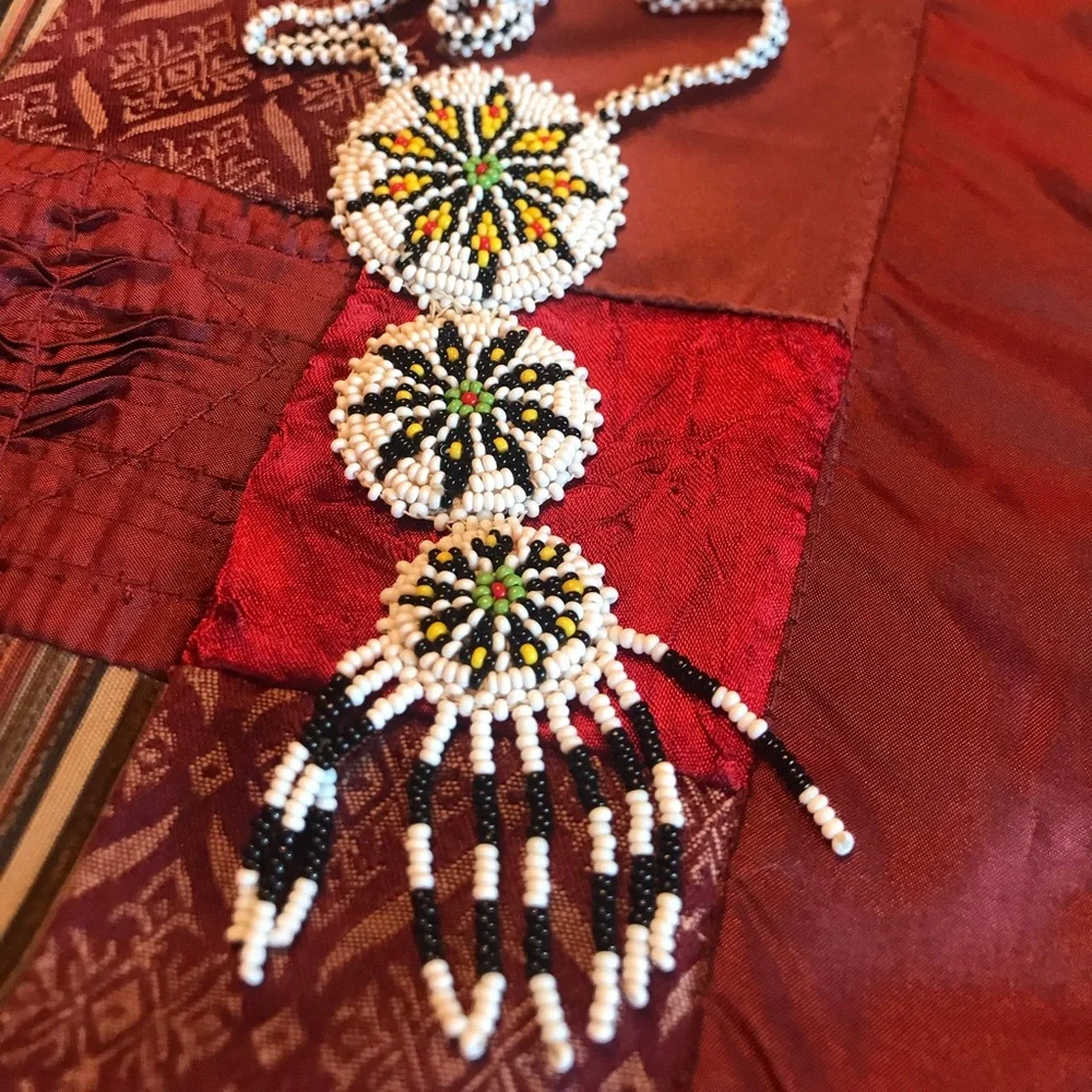NATIVE AMERICAN FOLK ART BEADED NECKLACE 18” - Picture 15 of 16